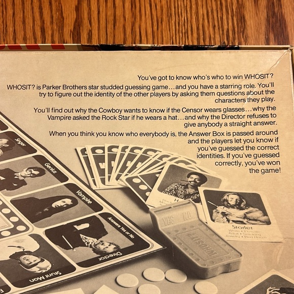 Vintage 1976 Whosit? The Star-Studded Guessing Game by Parker Brothers No 50 - Picture 16 of 16